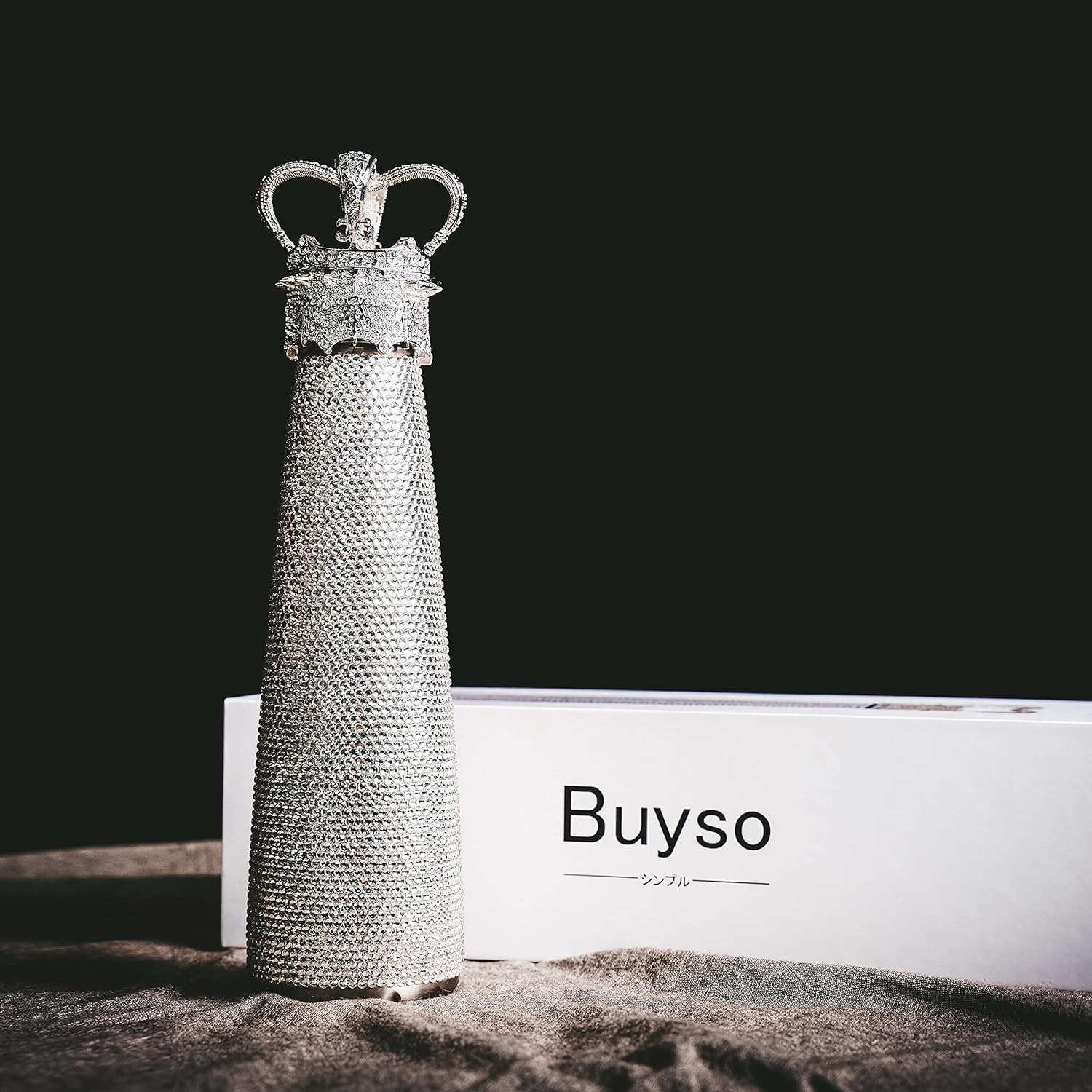 Buyso Bling Water Bottle Rhinestone Diamond Water Bottle Reusable Insulated Stainless Steel Bling Premium Aesthetic Gift (Princess, silver)
