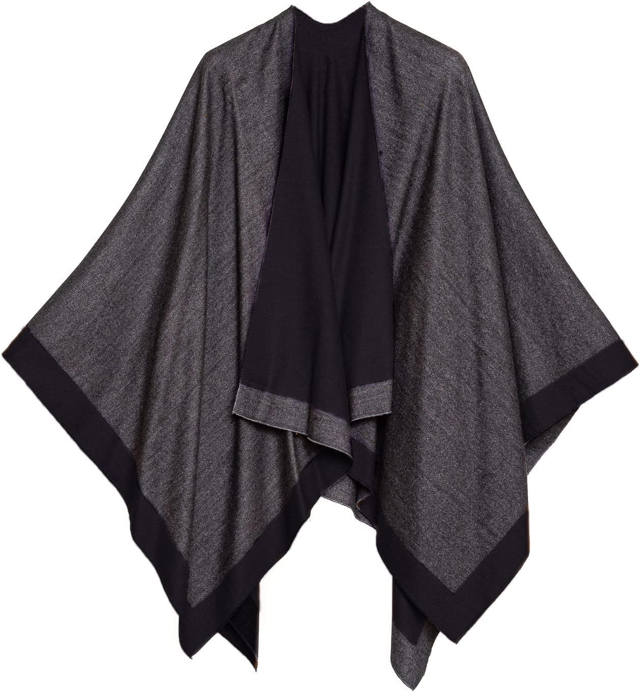 MELIFLUOS DESIGNED IN SPAIN Womens Shawl Wrap Poncho Ruana Cape Cardigan Sweater Open Front for Fall Winter Spring