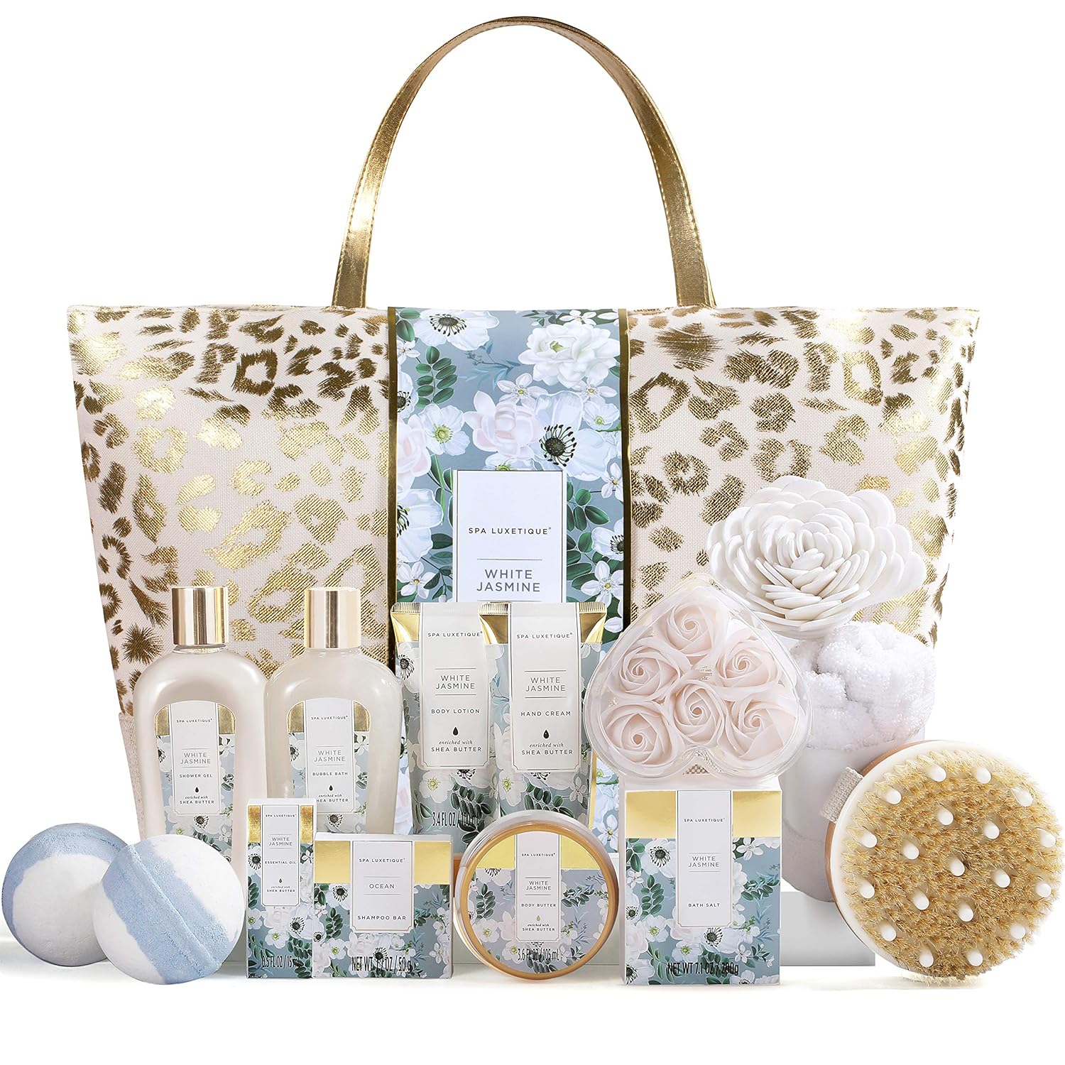 Spa Gift Baskets for Women, Spa Luxetique Gifts for Women, 15pcs Luxury Relaxing Spa Gift Set Includes Bath Bombs, Essential Oil, Hand Cream and Luxury Tote Bag, Christmas, Birthday Gifts for Women